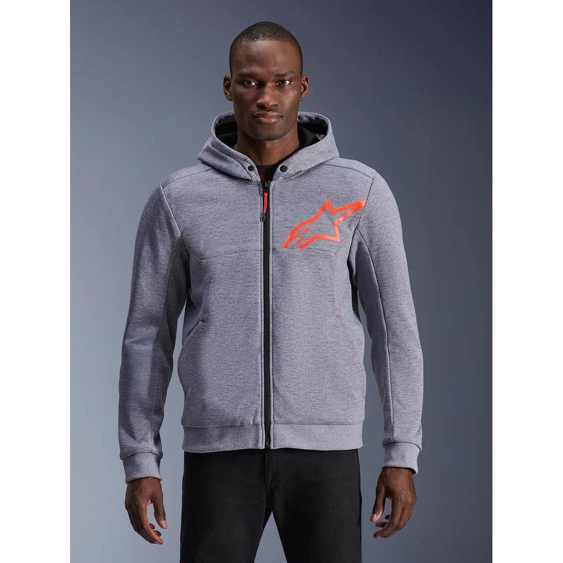 Alpinestars Chrome V2 Sport Hoodie | Gray Heather Red Fluo
