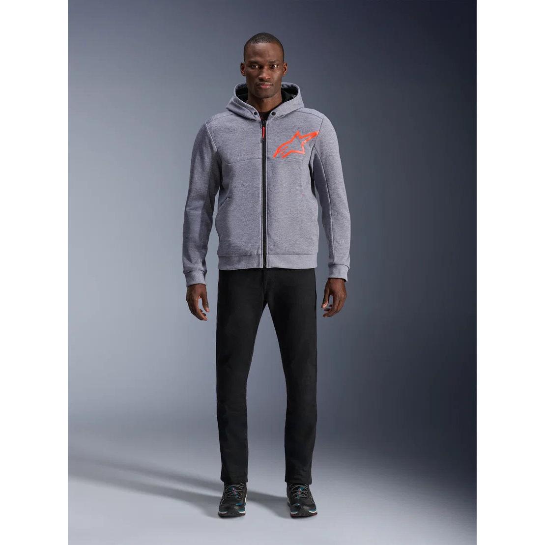 Alpinestars Chrome V2 Sport Hoodie | Gray Heather Red Fluo