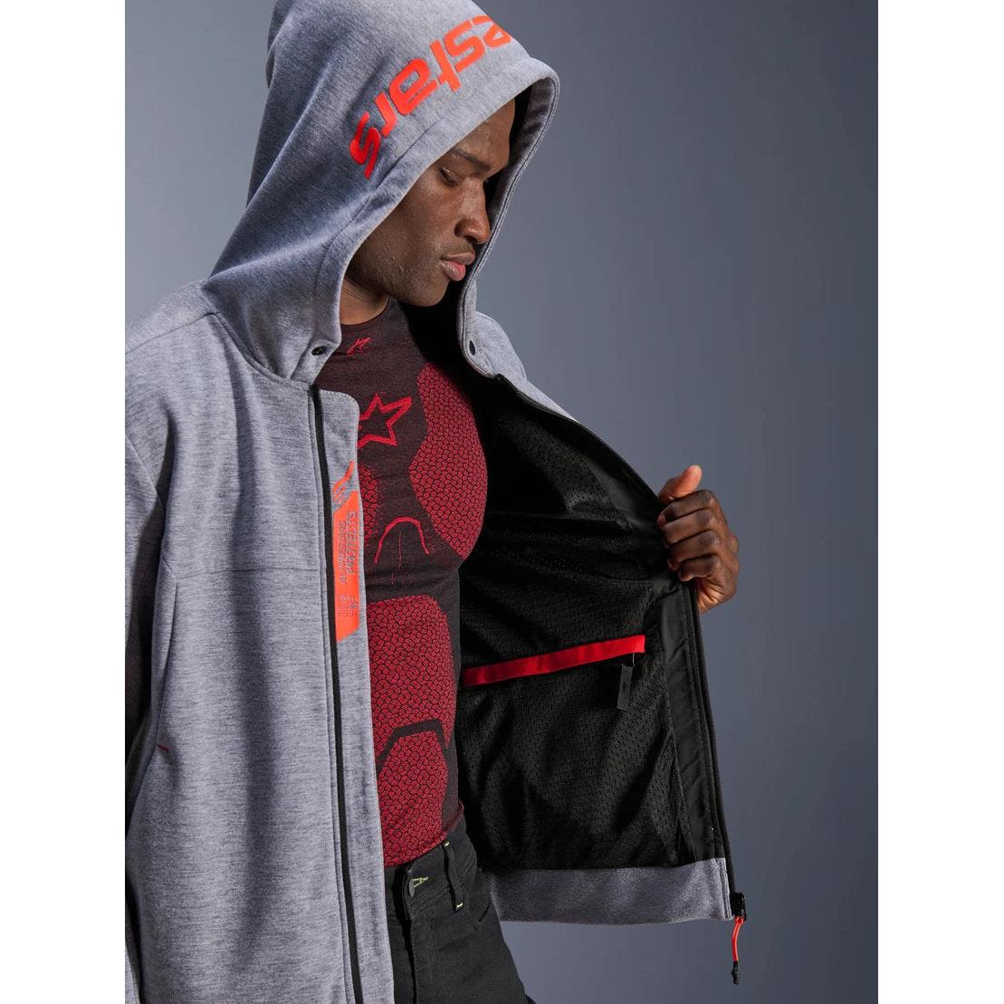 Alpinestars Chrome V2 Sport Hoodie | Gray Heather Red Fluo