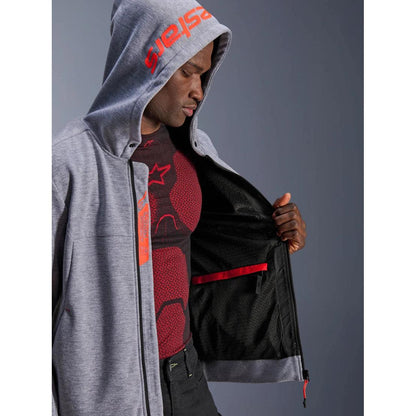 Alpinestars Chrome V2 Sport Hoodie | Gray Heather Red Fluo