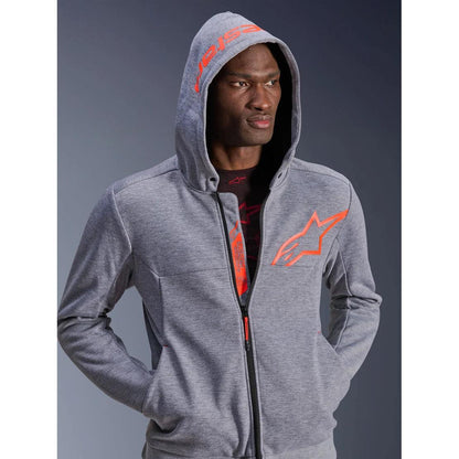 Alpinestars Chrome V2 Sport Hoodie | Gray Heather Red Fluo