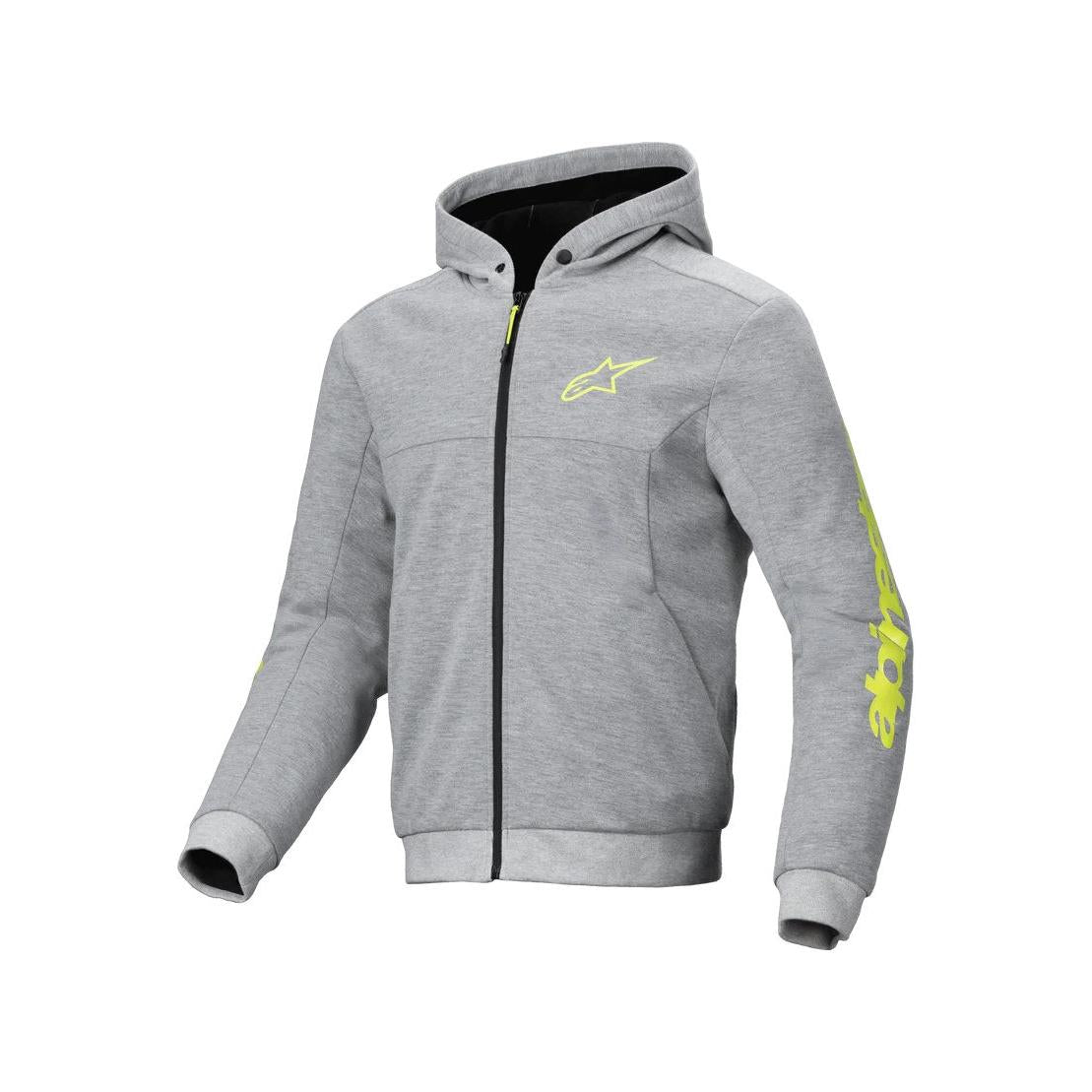 Alpinestars Chrome V2 Sport Hoodie | Gray Heather Fluo Yellow