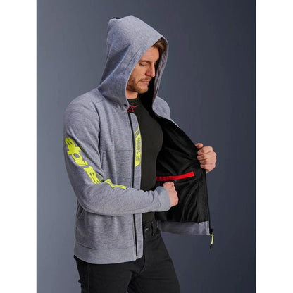 Alpinestars Chrome V2 Sport Hoodie | Gray Heather Fluo Yellow