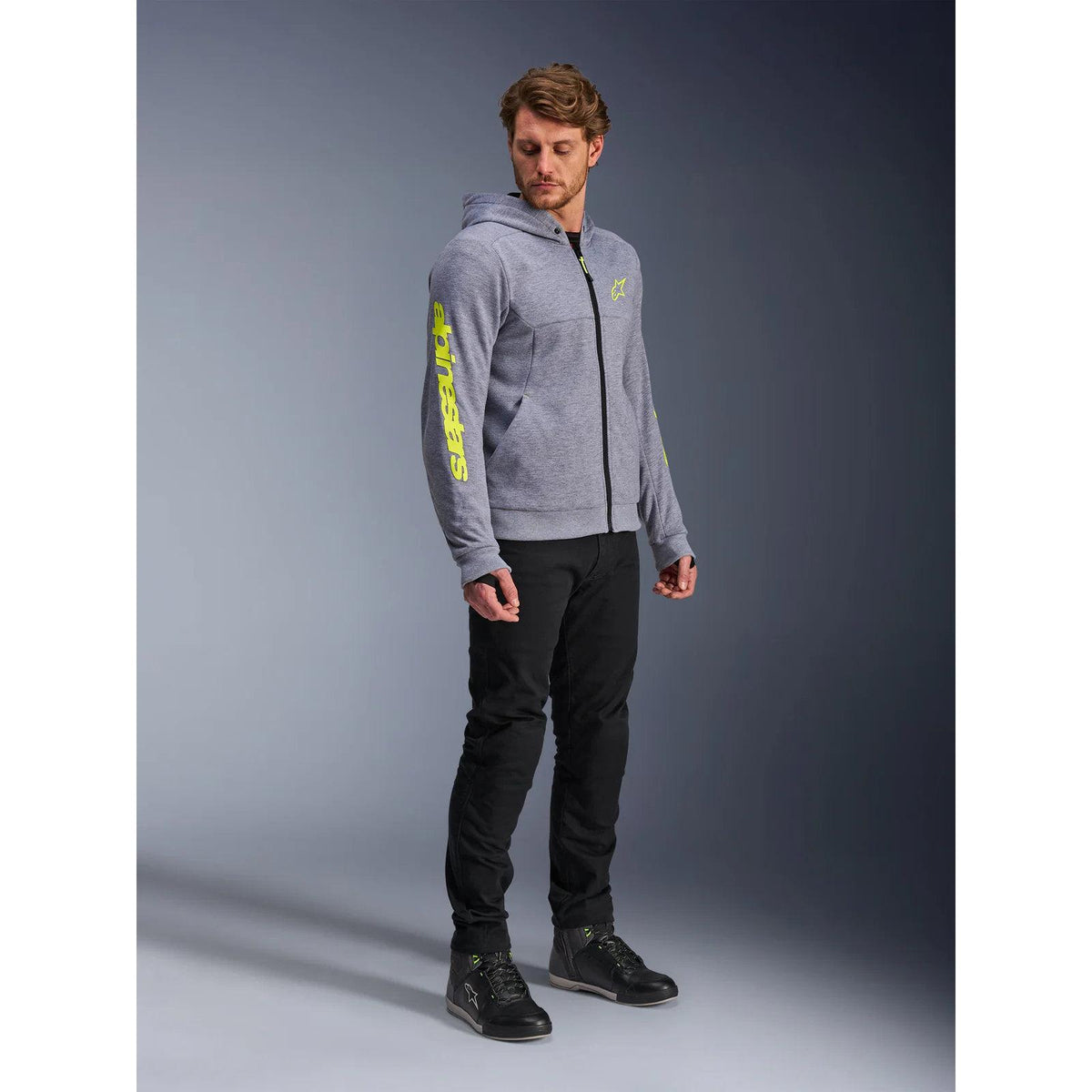 Alpinestars Chrome V2 Sport Hoodie | Gray Heather Fluo Yellow