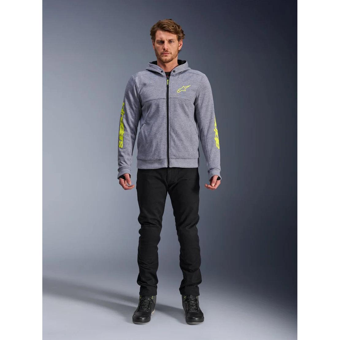 Alpinestars Chrome V2 Sport Hoodie | Gray Heather Fluo Yellow