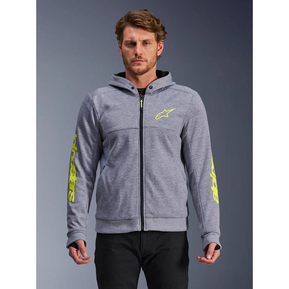 Alpinestars Chrome V2 Sport Hoodie | Gray Heather Fluo Yellow