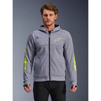 Alpinestars Chrome V2 Sport Hoodie | Gray Heather Fluo Yellow