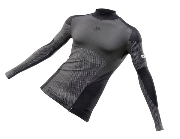 SIXS TS3L V2 Langarm Shirt Leicht hoher Kragen | black-carbon