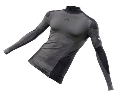 SIXS TS3L V2 Langarm Shirt Leicht hoher Kragen | black-carbon