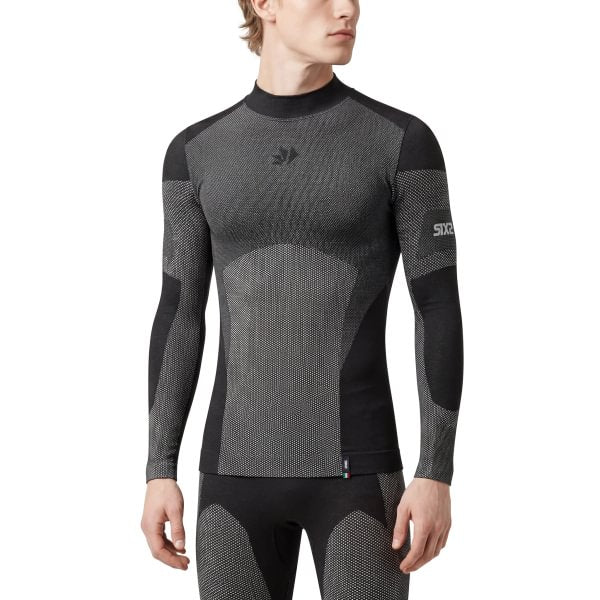 SIXS TS3L V2 Langarm Shirt Leicht hoher Kragen | black-carbon