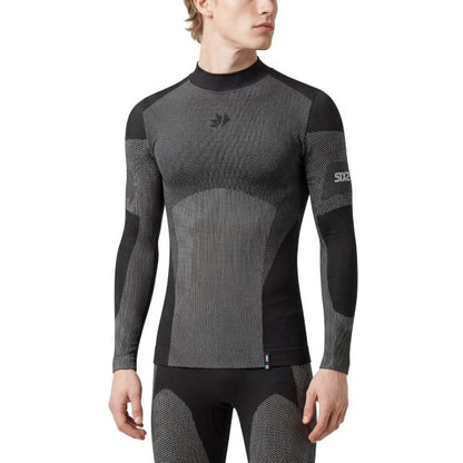 SIXS TS3L V2 Langarm Shirt Leicht hoher Kragen | black-carbon