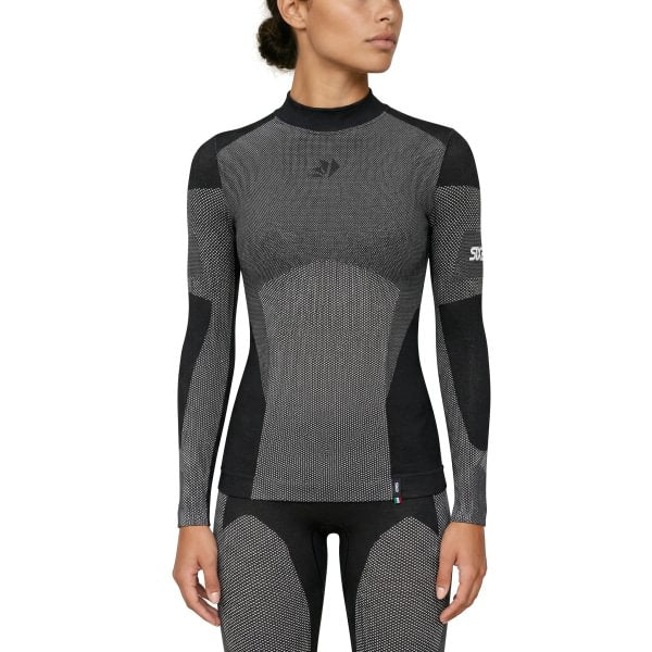 SIXS TS3L V2 Langarm Shirt Leicht hoher Kragen | black-carbon