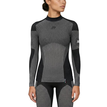 SIXS TS3L V2 Langarm Shirt Leicht hoher Kragen | black-carbon
