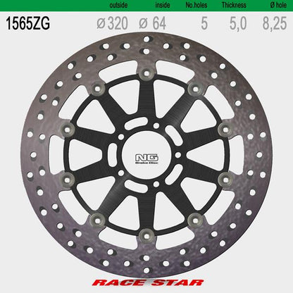 NG Brakes RaceStar Bremsscheibe NG1565ZG - KTM 1290|1390 MY2014-