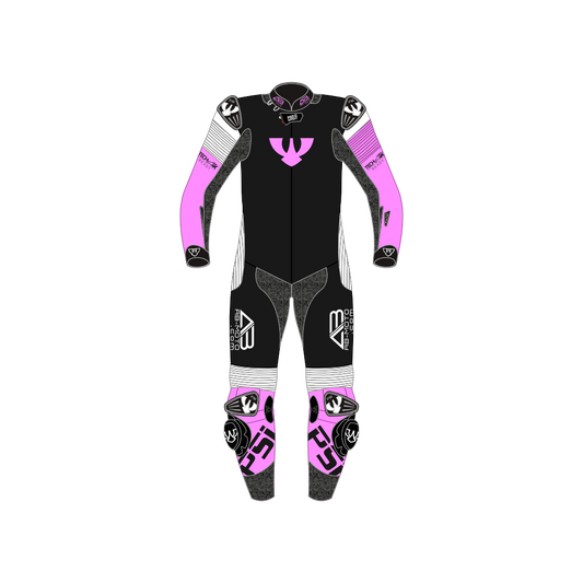 PSI ALPHA Einteiler Lederkombi - customized - Beispiel schwarz-weiß-pink