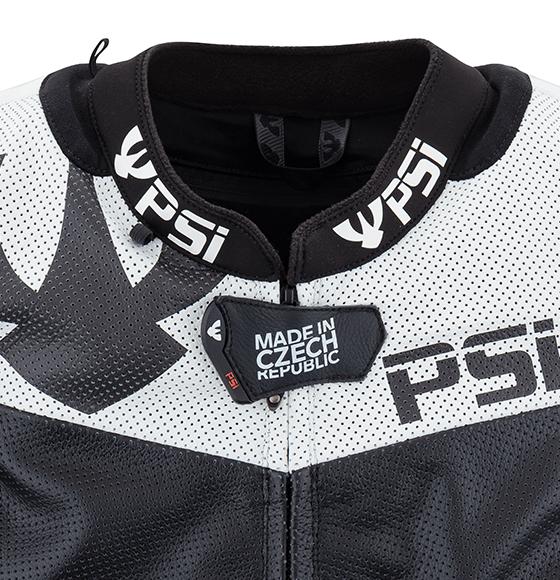 PSI BETA Einteiler Lederkombi Herren Schwarz-grau-weiss-rot