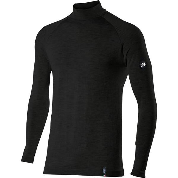 SIXS TS3 Merino Langarm Shirt hoher Kragen | Wool Black