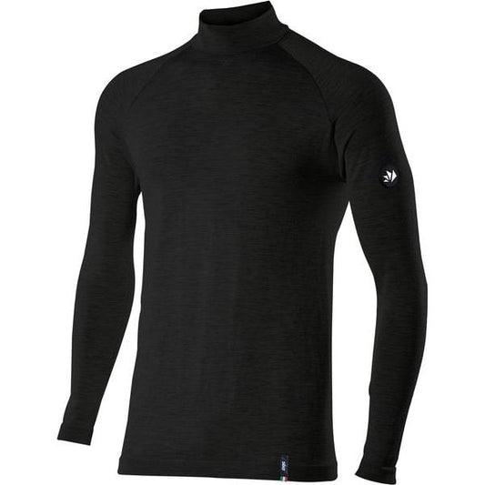 SIXS TS3 Merino Langarm Shirt hoher Kragen | Wool Black