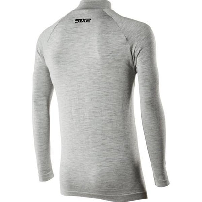 SIXS TS3 Merino Langarm Shirt hoher Kragen | Wool Gray