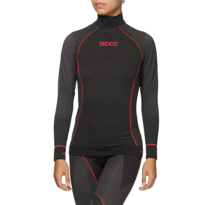 SIXS TS13W CU | Thermo-Langarmshirt mit Stehkragen und Reißverschluss