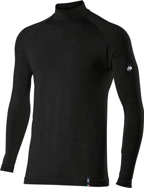 SIXS TS3 Merino Langarm Shirt hoher Kragen | Wool Black