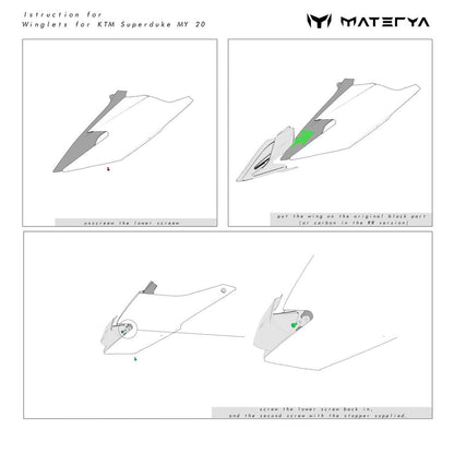 Winglets für KTM 1290 Superduke MY2020-2023 - carbon matt