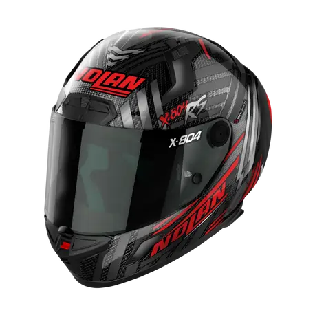 NOLAN X-804 RS Ultra Carbon | Red Chrome Silver