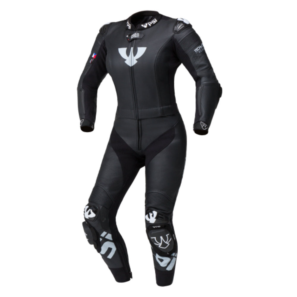 PSI ALPHA Zweiteiler Lederkombi Damen Schwarz-weiss