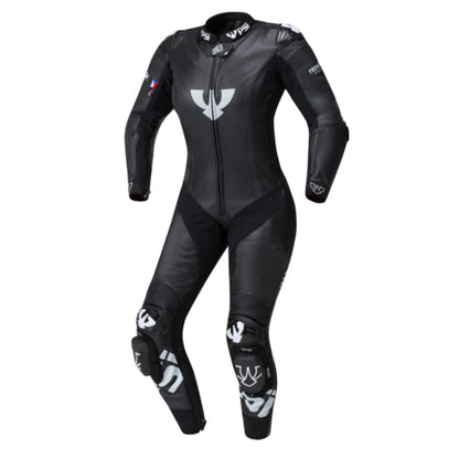 PSI ALPHA Einteiler Lederkombi Damen Schwarz-weiss