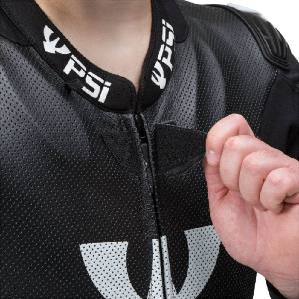 PSI ALPHA Zweiteiler Lederkombi Herren Schwarz-weiss