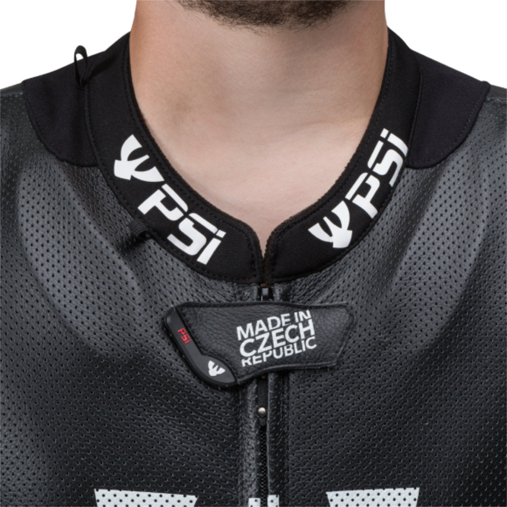 PSI ALPHA Einteiler Lederkombi Herren Schwarz-weiss