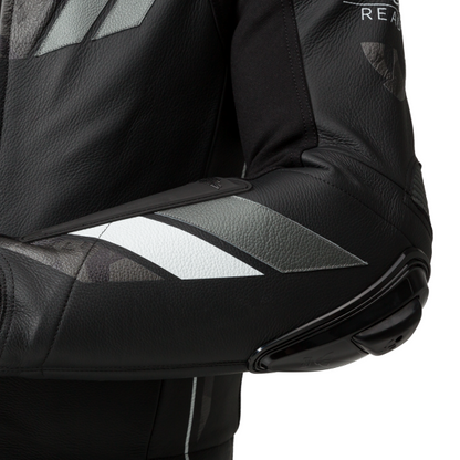 PSI DELTA Zweiteiler Lederkombi Herren Schwarz-grau-weiss