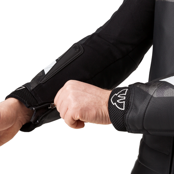 PSI DELTA Zweiteiler Lederkombi Herren Schwarz-grau-weiss