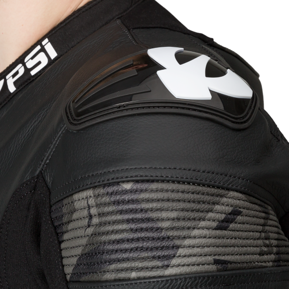 PSI DELTA Zweiteiler Lederkombi Herren Schwarz-grau-weiss