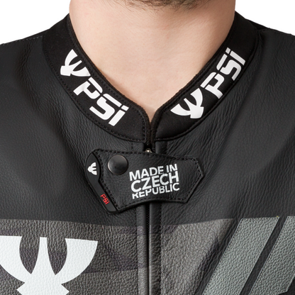 PSI DELTA Zweiteiler Lederkombi Herren Schwarz-grau-weiss