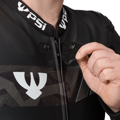 PSI DELTA Zweiteiler Lederkombi Herren Schwarz-grau-weiss