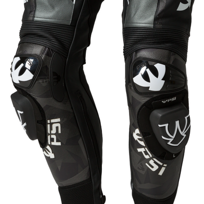 PSI DELTA Zweiteiler Lederkombi Herren Schwarz-grau-weiss