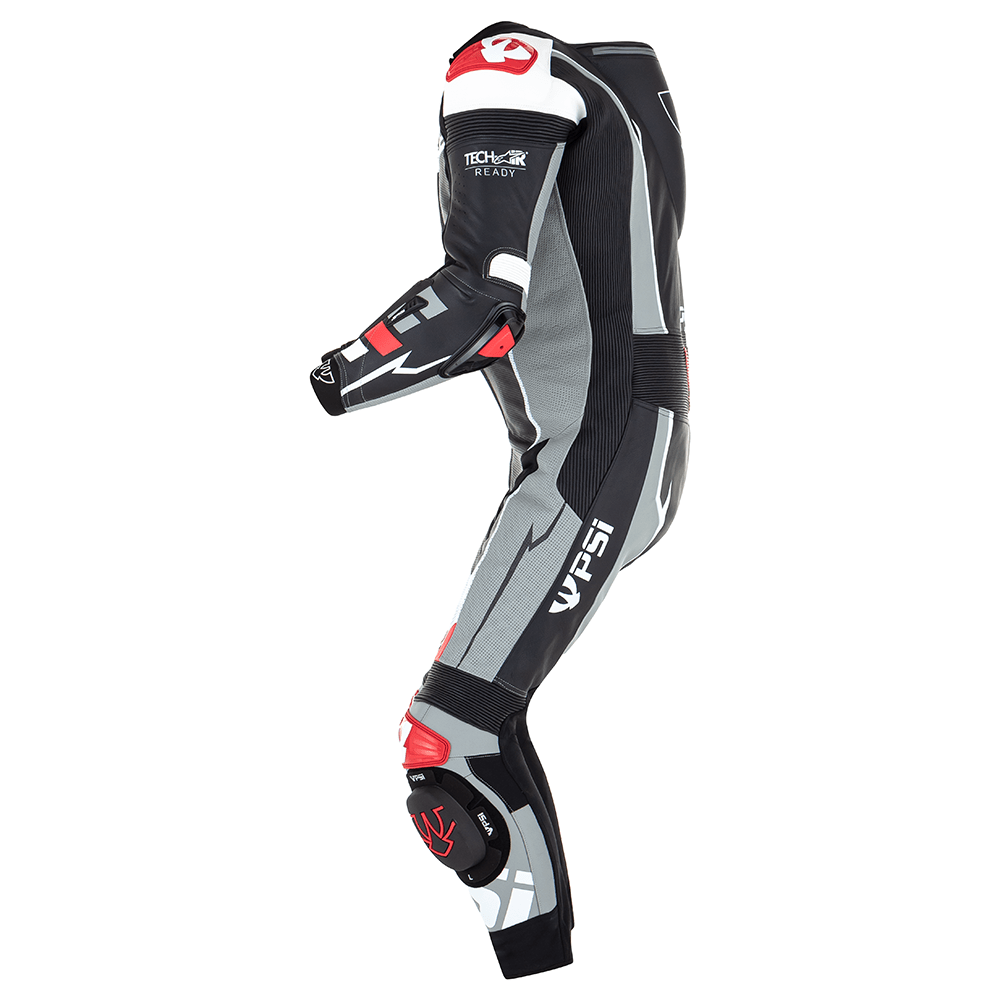 PSI BETA Einteiler Lederkombi Herren Schwarz-grau-weiss-rot