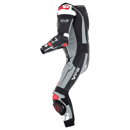 PSI BETA Einteiler Lederkombi Herren Schwarz-grau-weiss-rot