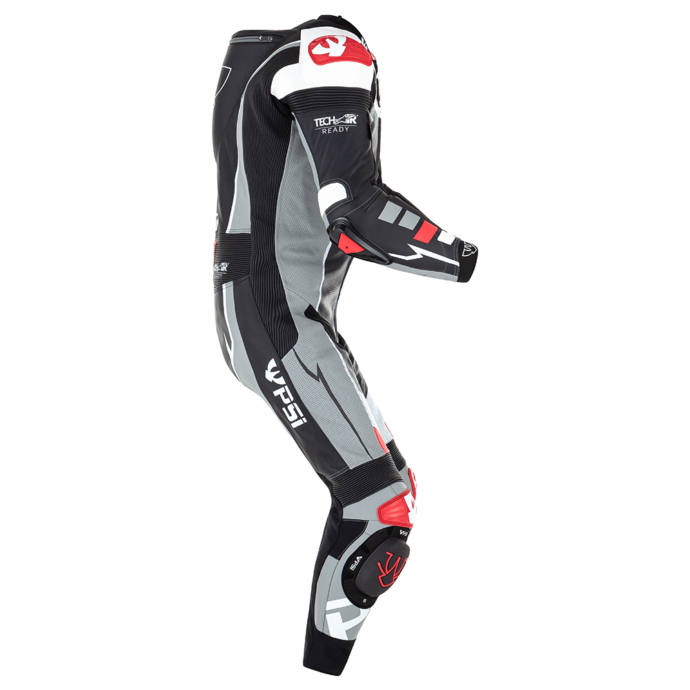 PSI BETA Einteiler Lederkombi Herren Schwarz-grau-weiss-rot