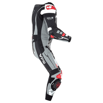 PSI BETA Einteiler Lederkombi Herren Schwarz-grau-weiss-rot