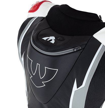 PSI BETA Einteiler Lederkombi Herren Schwarz-grau-weiss-rot