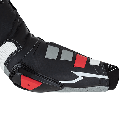 PSI BETA Einteiler Lederkombi Herren Schwarz-grau-weiss-rot