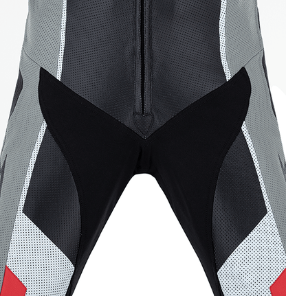 PSI BETA Einteiler Lederkombi Herren Schwarz-grau-weiss-rot