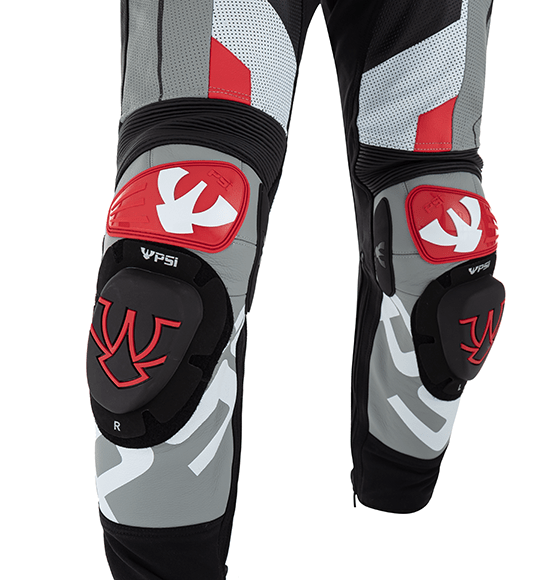 PSI BETA Einteiler Lederkombi Herren Schwarz-grau-weiss-rot