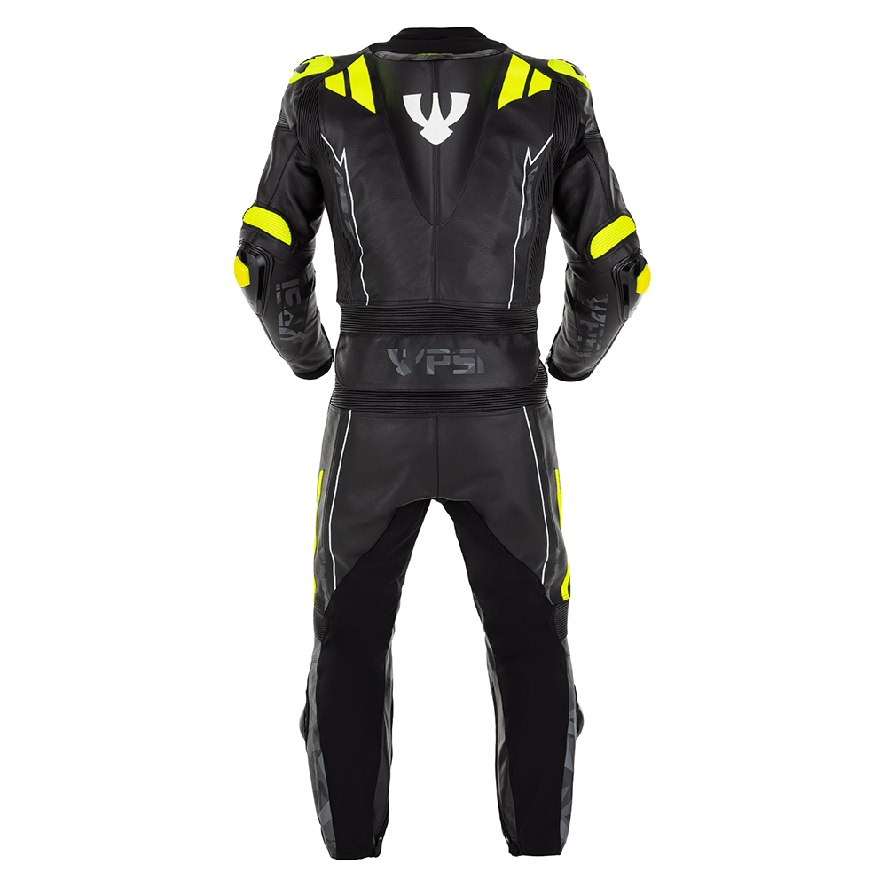 PSI DELTA Zweiteiler Lederkombi Herren Schwarz-gelb-weiss