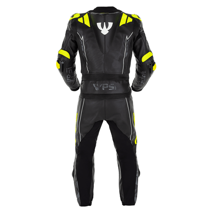 PSI DELTA Zweiteiler Lederkombi Herren Schwarz-gelb-weiss