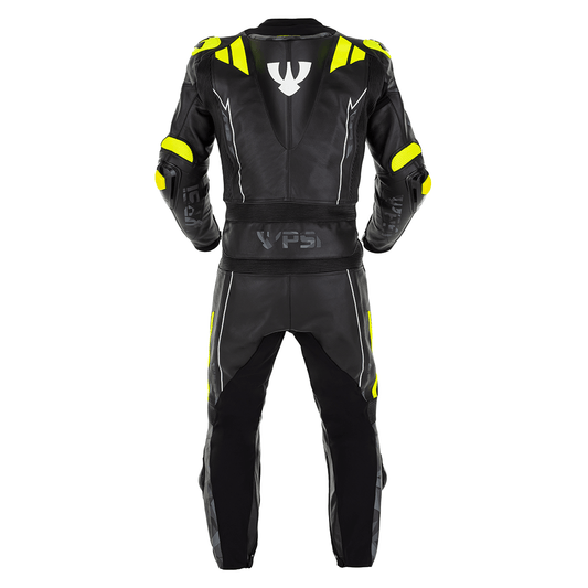 PSI DELTA Zweiteiler Lederkombi Herren Schwarz-gelb-weiss