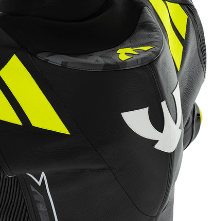 PSI DELTA Zweiteiler Lederkombi Herren Schwarz-gelb-weiss