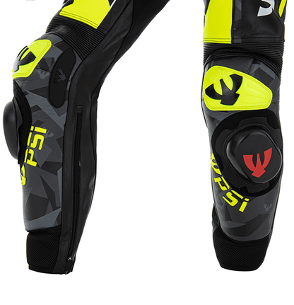 PSI DELTA Zweiteiler Lederkombi Herren Schwarz-gelb-weiss